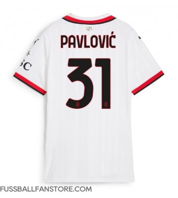 AC Milan Strahinja Pavlovic #31 Replik Auswärtstrikot Damen 2024-25 Kurzarm